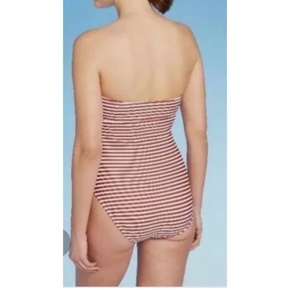 KONA Sol Stripped Twisted Bandeau Piece Swimsuit - Picture 2 of 9